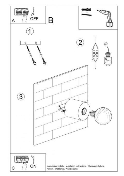 Sollux Lampa Kinkiet SALGADO naturalne drewno