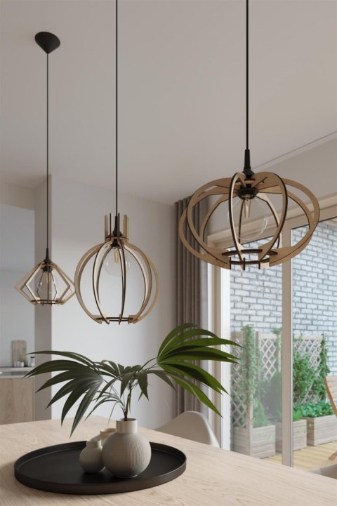 Sollux Lampa wisząca ARANCIA naturalne drewno