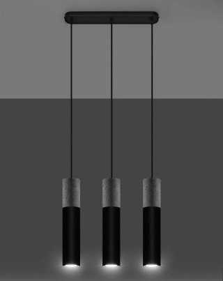 Sollux Lampa wisząca BORGIO 3L czarny