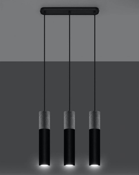 Sollux Lampa wisząca BORGIO 3L czarny