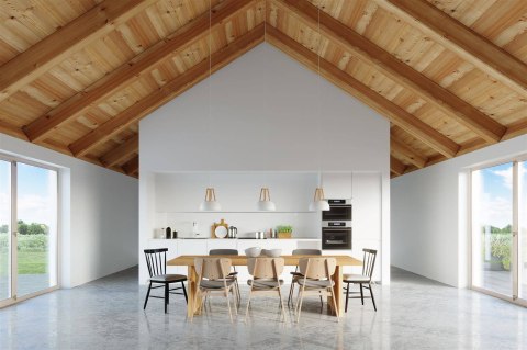 Sollux Lampa wisząca CASCO biała/naturalne drewno