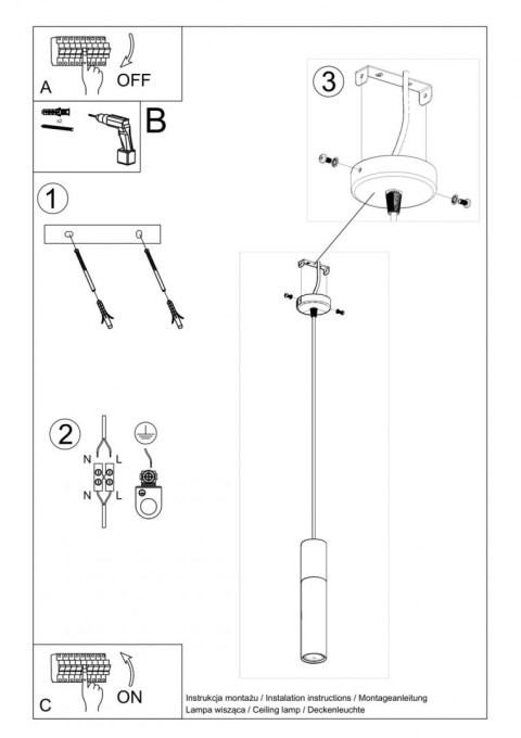 Sollux Lampa wisząca PABLO czarna