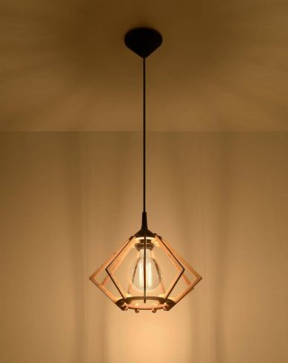 Sollux Lighting Lampa wisząca POMPELMO naturalne drewno