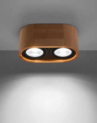 Sollux Lampa Plafon BASIC 2 naturalne drewno