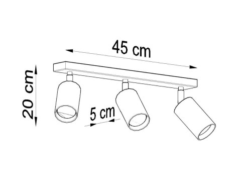 Sollux Lampa Plafon BERG 3 naturalne drewno
