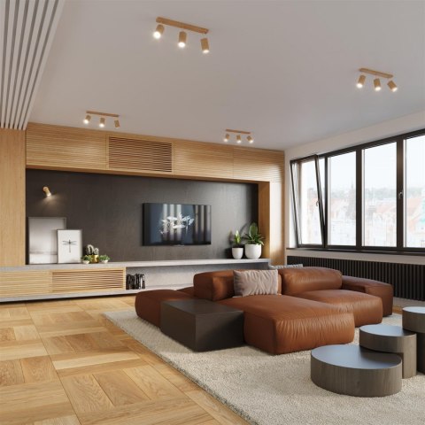 Sollux Lampa Plafon BERG 3 naturalne drewno