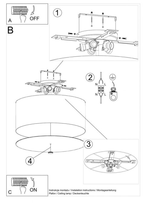 Sollux Lampa Plafon OTTO 60 biały