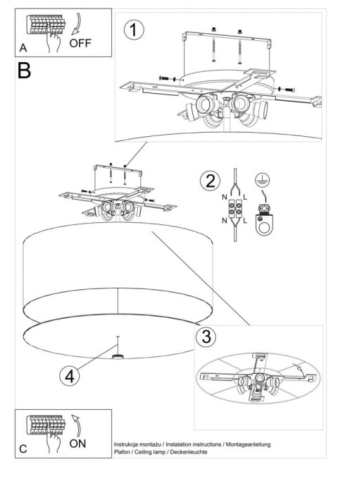 Sollux Lampa Plafon OTTO 70 biały
