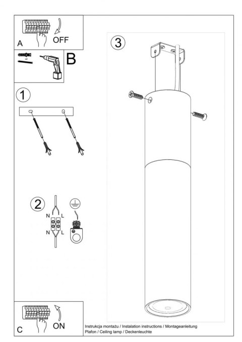 Sollux Lampa Plafon PABLO biały