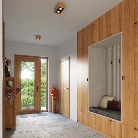 Sollux Lampa Plafon QUATRO 1 naturalne drewno