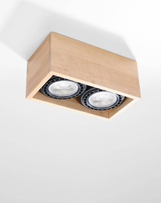 Sollux Lampa Plafon QUATRO 2 naturalne drewno