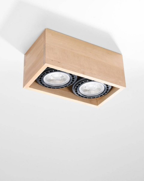 Sollux Lampa Plafon QUATRO 2 naturalne drewno
