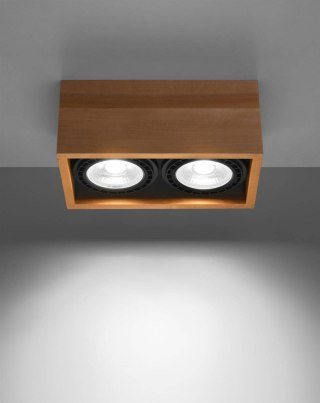 Sollux Lampa Plafon QUATRO 2 naturalne drewno