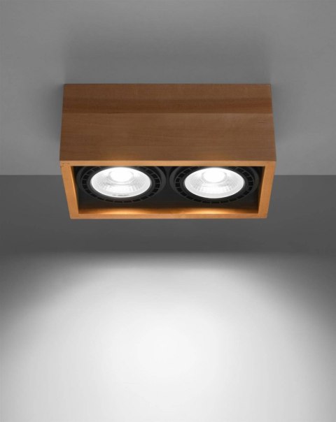 Sollux Lampa Plafon QUATRO 2 naturalne drewno