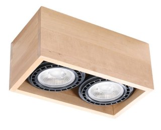 Sollux Lighting Plafon QUATRO 2 naturalne drewno