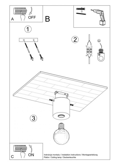 Sollux Lampa Plafon SALGADO naturalne drewno