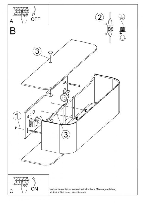 Sollux Lampa Kinkiet LOKKO czarny