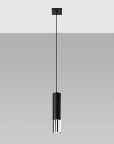 Sollux Lampa wisząca LOOPEZ 1 czarny/chrom