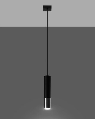 Sollux Lighting Lampa wisząca LOOPEZ 1 czarny/chrom