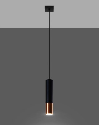 Sollux Lighting Lampa wisząca LOOPEZ 1 czarny/miedź