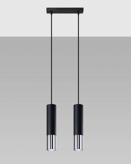 Sollux Lighting Lampa wisząca LOOPEZ 2 czarny/chrom