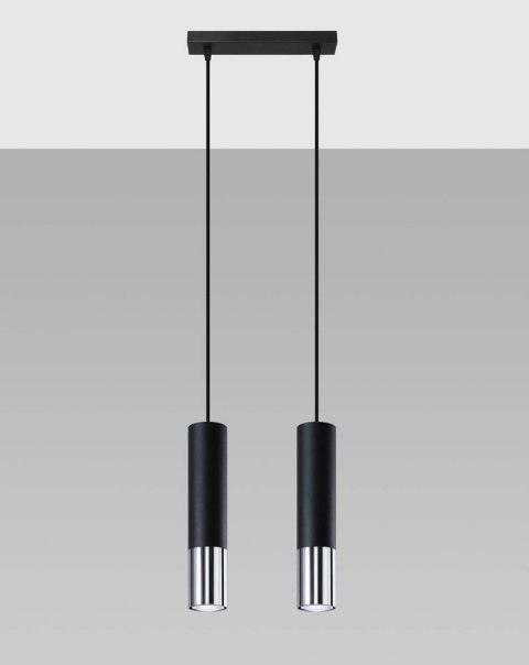 Sollux Lampa wisząca LOOPEZ 2 czarny/chrom
