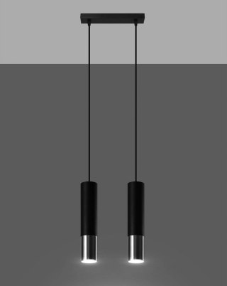 Sollux Lighting Lampa wisząca LOOPEZ 2 czarny/chrom