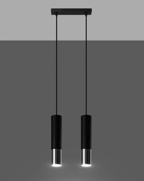 Sollux Lampa wisząca LOOPEZ 2 czarny/chrom