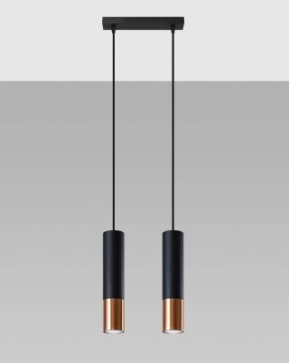Sollux Lampa wisząca LOOPEZ 2 czarny/miedź