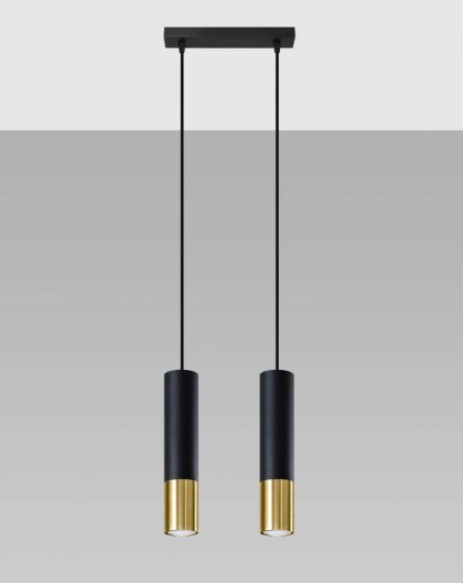Sollux Lighting Lampa wisząca LOOPEZ 2 czarny/złoty