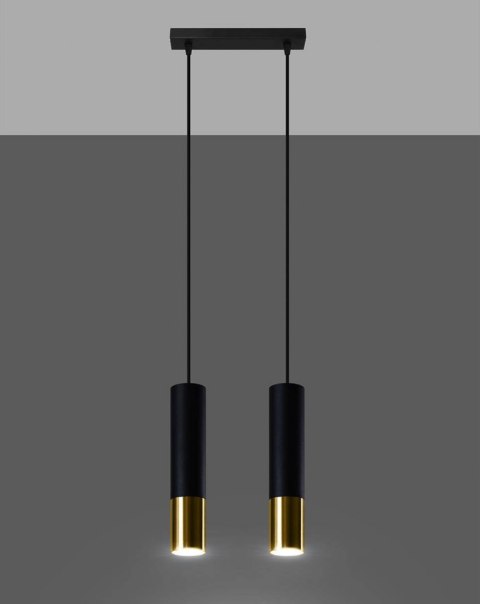 Sollux Lampa wisząca LOOPEZ 2 czarny/złoty