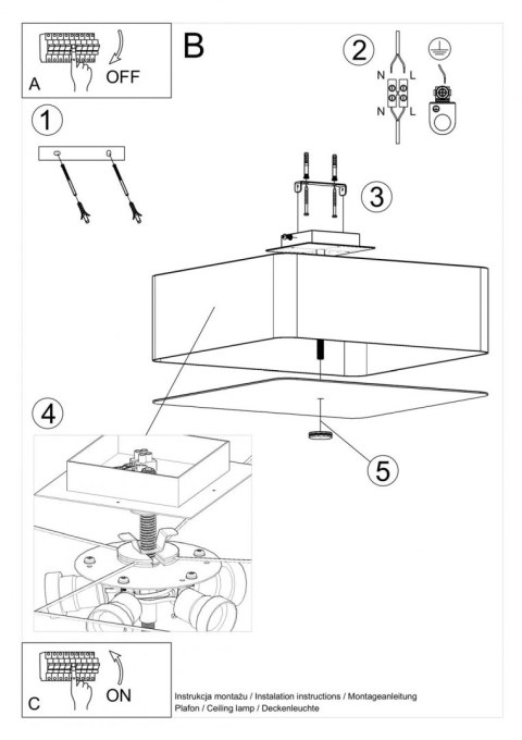 Plafon LOKKO 55 biały