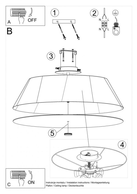 Sollux Lampa Plafon VEGA 70 biały