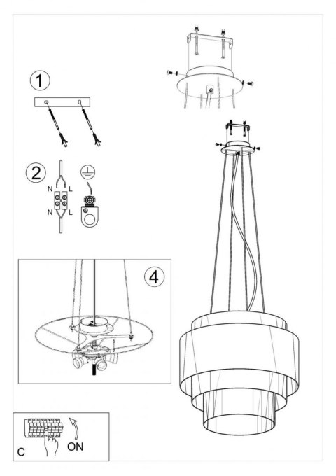 Sollux Lampa Żyrandol REFLEXION 50 biały