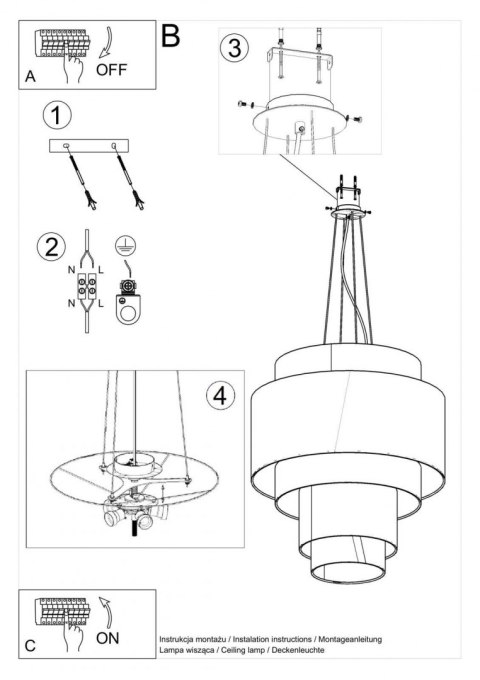 Żyrandol REFLEXION 80 biały