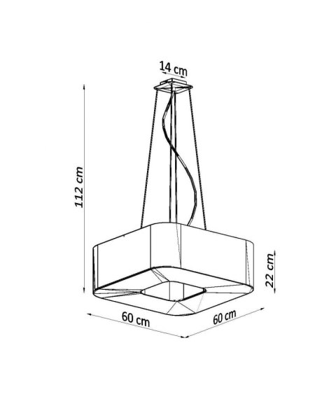 Sollux Lampa Żyrandol URANO 60 czarny