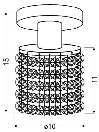 Kinkiet spot chrom + czarne kryształki 40W Royal 91-35915