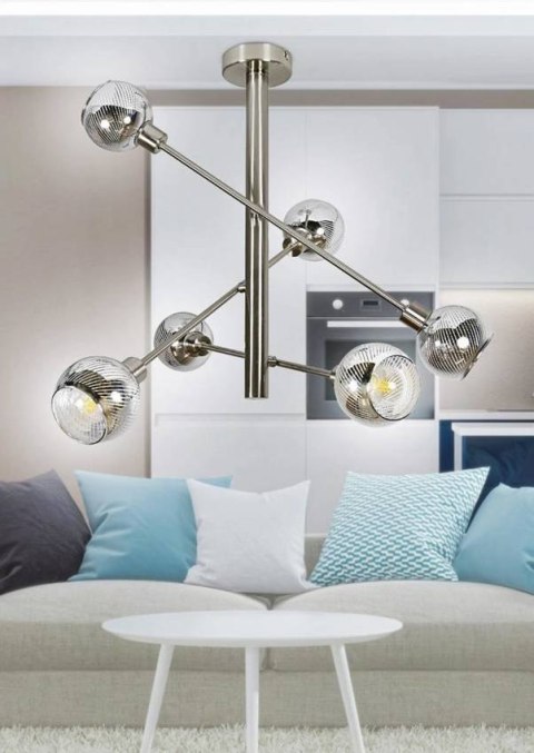 Lampa sufitowa wisząca 6X10W E14 satyna MIGO 36-72481