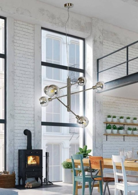 Lampa wisząca 6xE14 62cm Migo LED satyna 36-72528