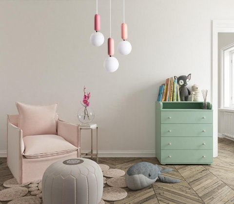 Lampa wisząca Rubi 3xE14 rożowa LP-044/3P Pink