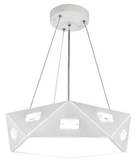 Lampa wisząca biała pięciokątna regulowana LED 24W Nemezis Candellux 31-64875