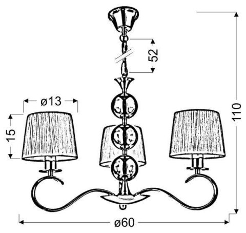 Lampa wisząca chrom/biała żyrandol Clara 33-21618