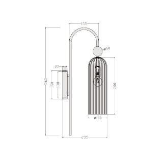 Kinkiet Piega 1 amber 1xE14 Light Prestige