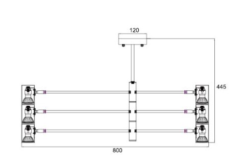 Lampa wisząca Snow 6 czarna 6xGU10 Light Prestige