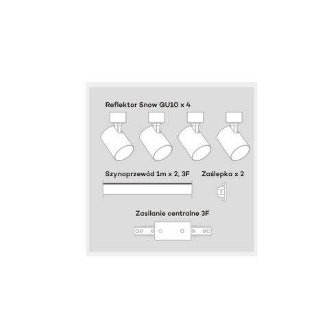 Snow SET 3F 4xGU10 biały LP-737 WH SET 3F Light Prestige