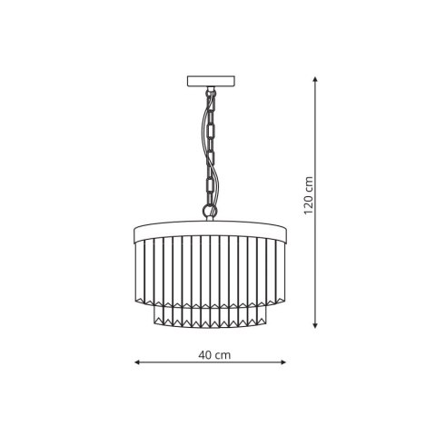Lampa wisząca Vetro 5xE14 antyczne złoto LP-2910/5P AGD