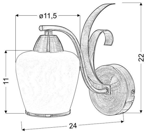 Kinkiet 1xE27 patyna OPERA 21-54944