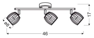 Lampa ścienna candellux zonk 93-54333 listwa led gu10 czarny matowy+satyna nikiel