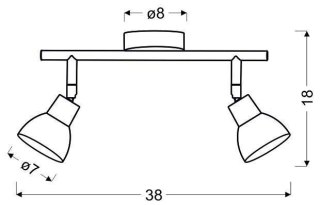 Lampa ścienna LED 2x5W COB ROY 92-67555 LISTWA BIAŁY