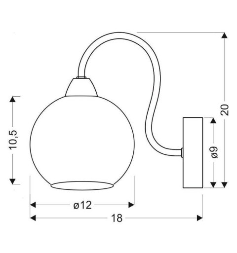 Lampa ścienna kinkiet 1X40W E14 chrom NELDA 21-72559